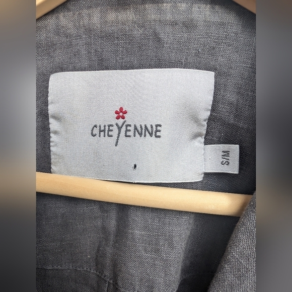 Cheyenne Gray Linen Tunic Top Button Front  Lagenlook Size Small/Medium - Picture 3 of 5